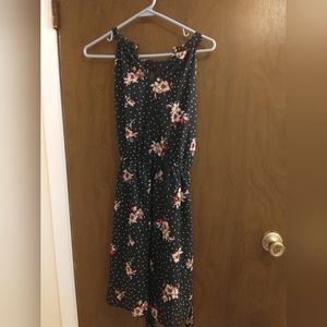 Crescent brand dress, black with polka dots & flowers size 8